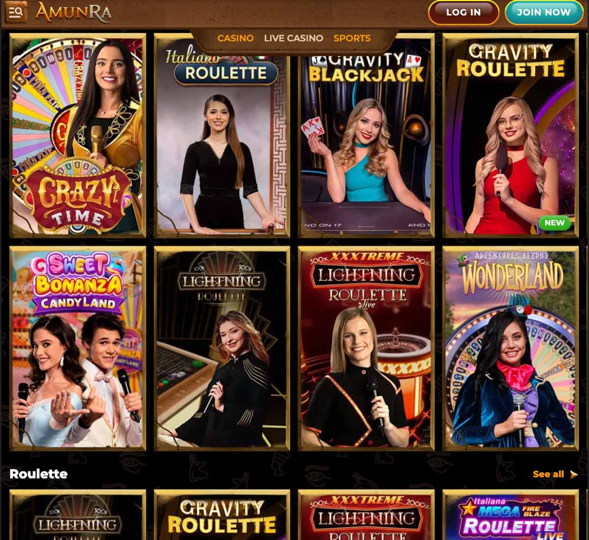 AmunRa-casino-live-casino-games-collection-review